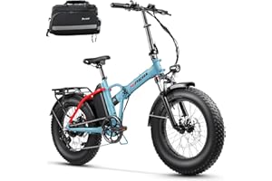 Hipeak Elias Ebike Folding Electric Bike for Adults|Powerful 750W Motor|Speeds Up to 25MPH|Large 48V 15Ah Removable Battery 20"x4.0"Fat Tire Bicycle with Front Dual Suspension UL 2849 Certified