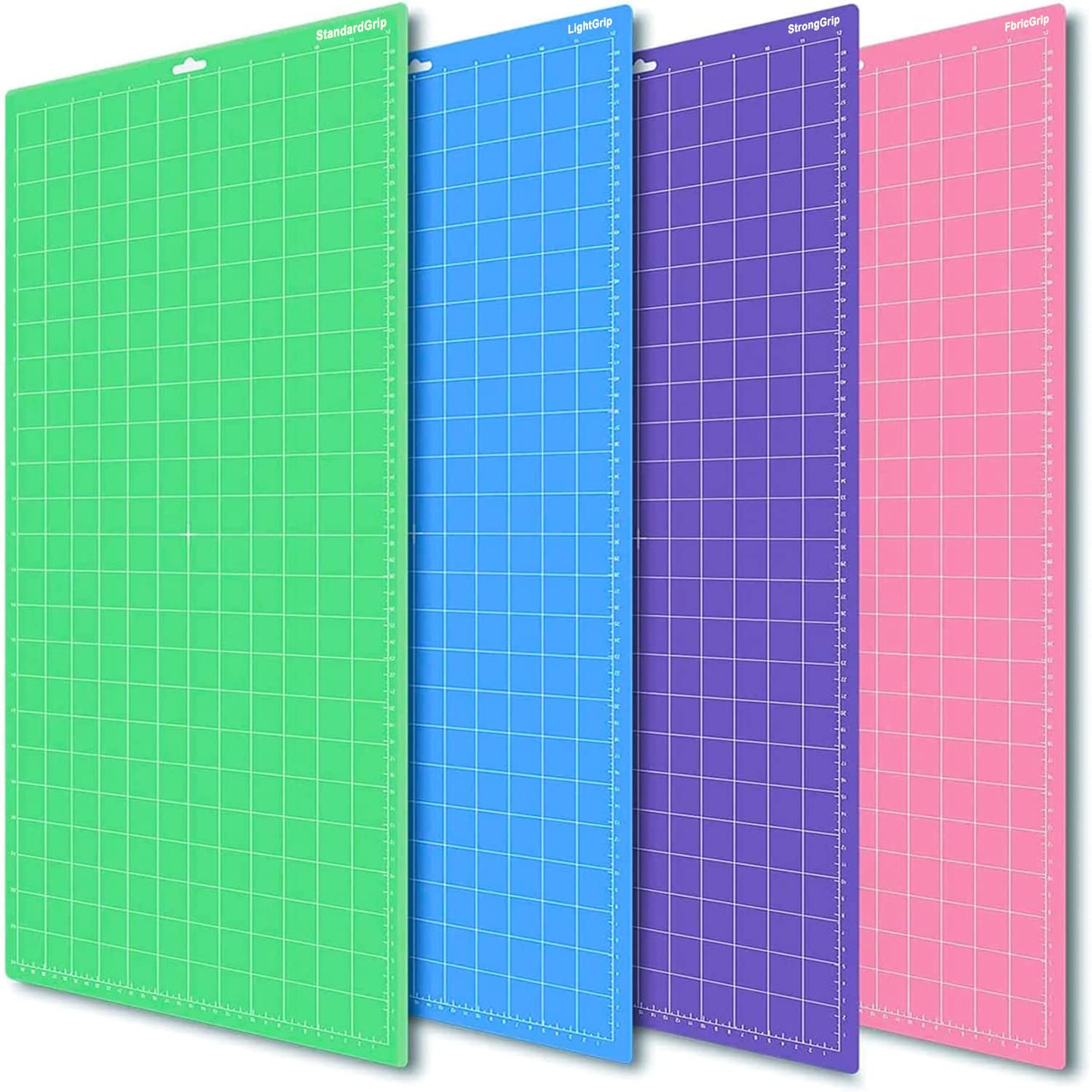 YADODO 4PCS 12x24 Mats for Cricut Maker 3/Maker Explore Air 2/Air/One StandardGrip/LightGrip/StrongGrip/FrabricGrip Multiple Green Blue Purple Pink Cricket Cutting Mats for Cricut