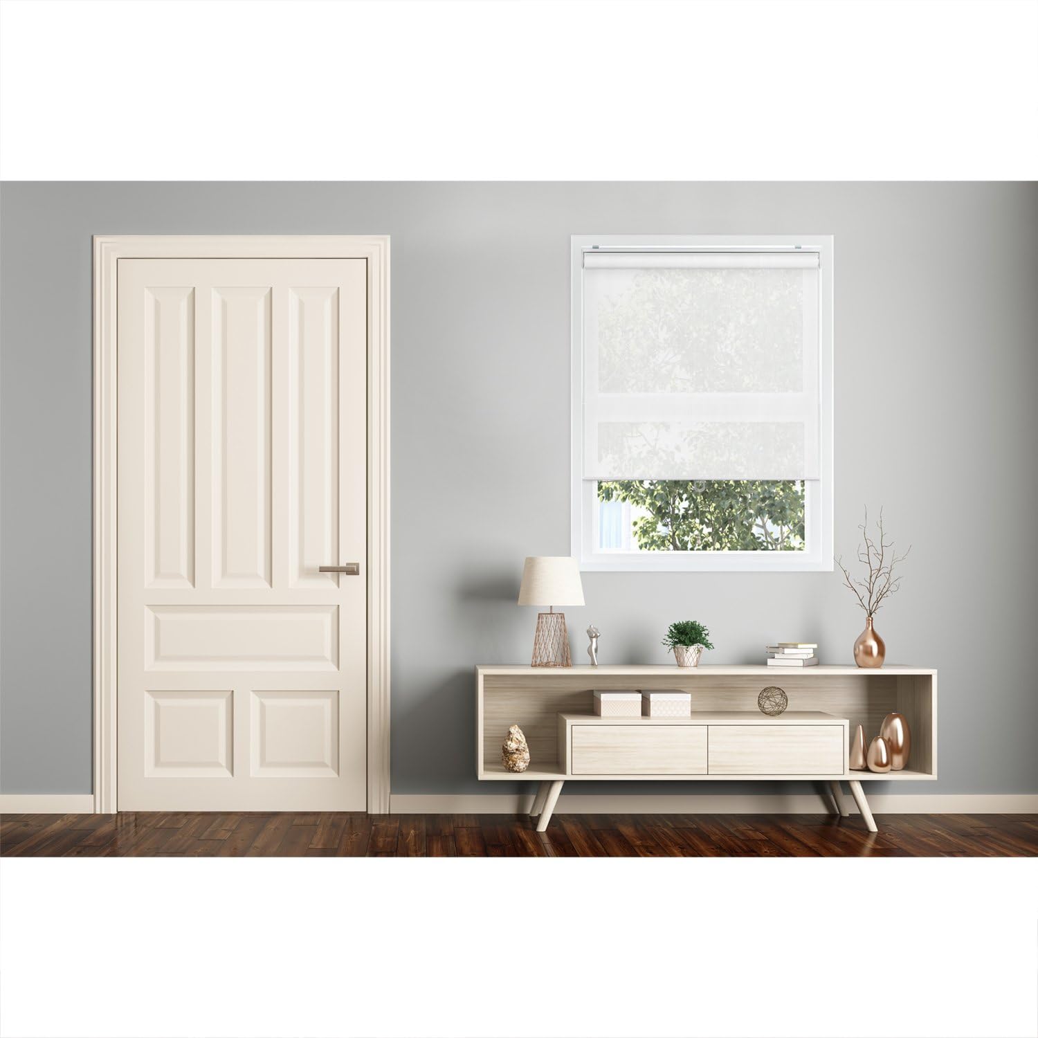 CHICOLOGY Cordless Roller Shades Snap-N'-Glide Perfect for Living Room/Bedroom/Nursery/Office and More, 31" W X 72" H, View-Tiful White (Solar): Home & Kitchen