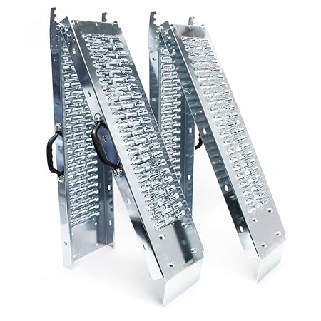 2x Auffahrrampe klappbar verzinkter Stahl Verladerampe Fahrrampe Laderampe 180x22.5x4.5cm 400kg