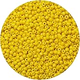 ORNSHIZI 4mm Yellow Seed Beads 6/0 50gram About 650pcs Seed Beads for Making Wrist Bracelet Earring Necklace Jewelry