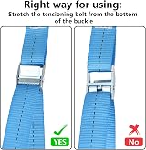 ASelected 4 Pcs Ratchet Tie Down Straps 4 m x 25 mm Blue view 5
