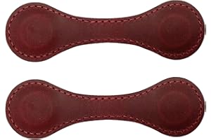 Vutlue Leather Magnetic Bookmarks, 2PCS Vintage Style Leather Magnetic Bookmarks Ideal Gift for Book Enthusiasts Men Women and Children (Burgundy No Custom)