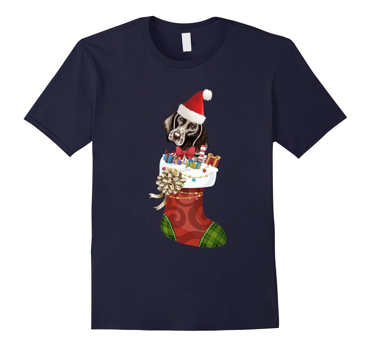 XMAS German Shorthaired Pointer in Christmas Stocking Shirt-ANZ