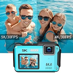 VETEK Underwater Camera, UHD 5K 64MP 16FT