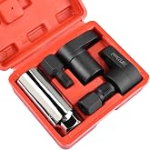 5PC 22mm O2 Sensor Socket Set, 1/2 &amp; 3/8 Drive, Offset Wrench &amp; Chasers | 5-piece 22mm O2 sensor tool kit with 1/2-inch and 3/8-inch drives, offset wrench and thread chasers for removal and repair