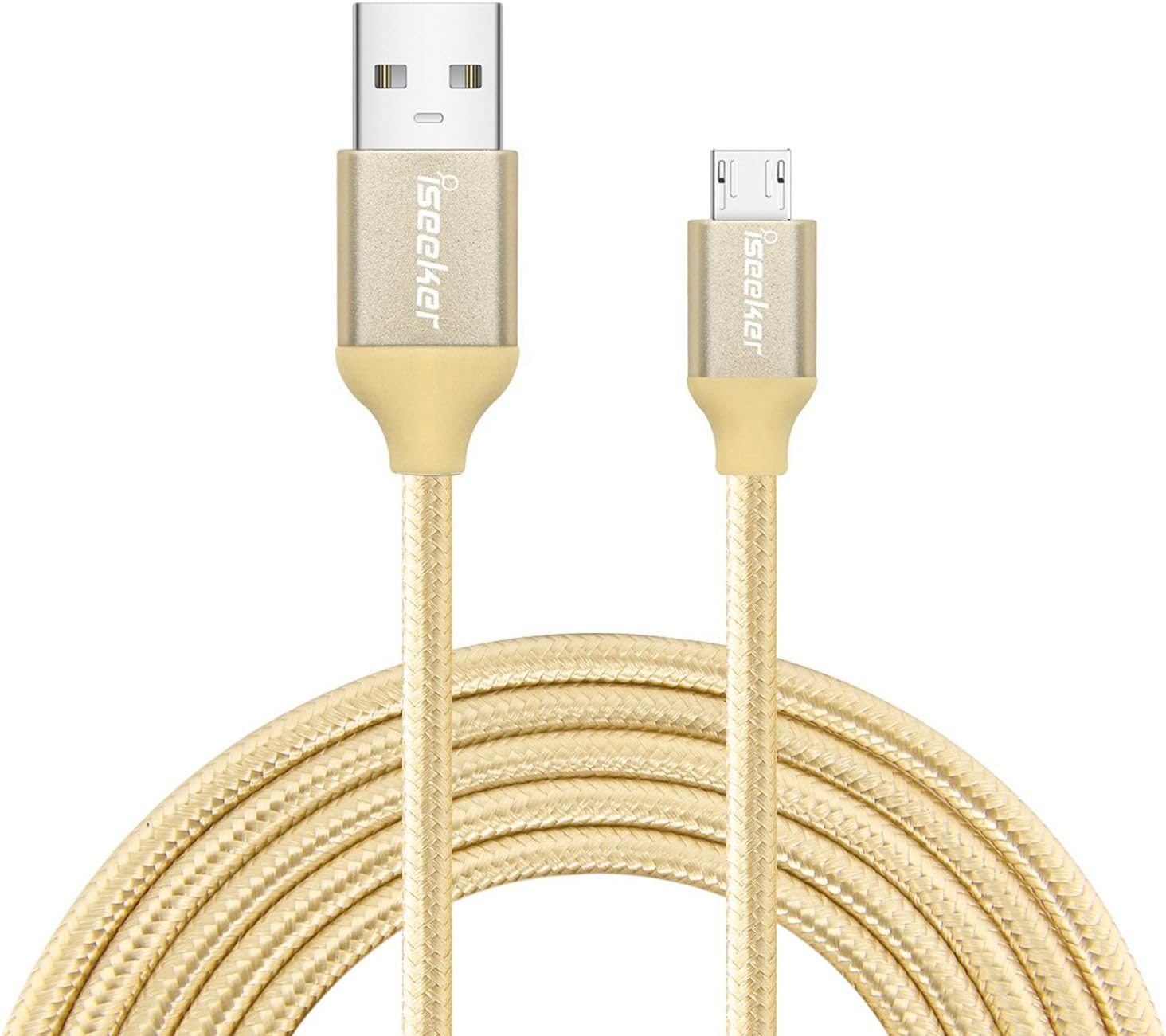 iSeekerKit Micro USB Cord 6ft High Speed Nylon Braided Micro USB to USB Cable USB Data Sync Charging Cable Cord Wire for Android, Samsung, Nokia, HTC, and More