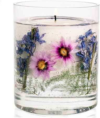 Amazon ハーバリウム キャンドルホルダー Stoneglow ガラス プリザーブドフラワー ジェル アロマキャンドルスタンド イングリッシュカントリーガーデン Stoneglow アロマキャンドル