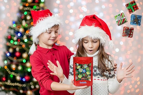 FRUIDLES RICH CHRISTMAS CHOCOLATE PRESENTS SQUARES DESIGN, SMOOTH & CREAMY CHOCOLATE PRESENTS, HOLIDAY PARTY BAG FILLERS, INDIVIDUALLY WRAPPED MULTICOLOR FOILS, KOSHER CERTIFIED DAIRY (HALF-POUND)