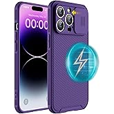 Hitaoyou iPhone 13 Pro Max Case with Slide Lens Cover, Slim Magnetic Case for iPhone 13 Pro Max 6.7" Purple