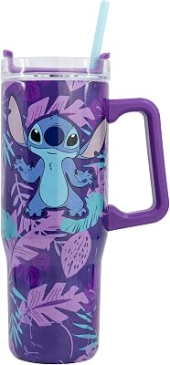 Botella de Agua Acero Inoxidable Stitch 665ml - Tapón Hermético con Asa, Resistente para Deporte Colegio Viaje