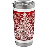 Christmas Tree Snowflake Holiday Season Travel Coffee Mug Stainless Steel Insulated Tumbler