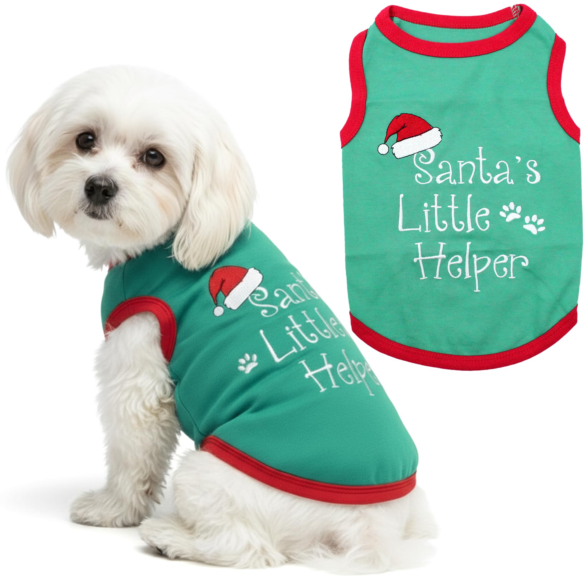 Parisian Pet Santa's Little Helper Dog T-Shirt, Small