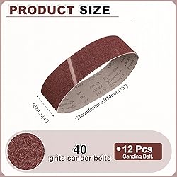 HARFINGTON 4 x 36 Inch Sanding Belts, 12 Pcs 40