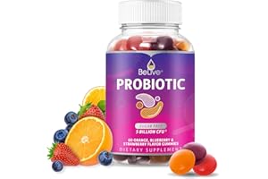 BeLive Probiotic Gummies - Probiotics with 5 Billion CFUs for Digestive Health, Men, Women & Kids - for Immune Support, Sugar Free & Vegan | 60 Ct – Blueberry, Strawberry & Orange