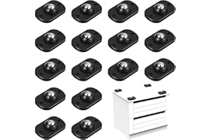 QUILAX 16 Pcs Self Adhesive Caster Wheels, 360°Swivel Mini Caster Wheels for Small Appliances, Appliance Rollers for Kitchen, Air Fryers, Coffee Makers, Trash Can, Storage Boxes (Black)