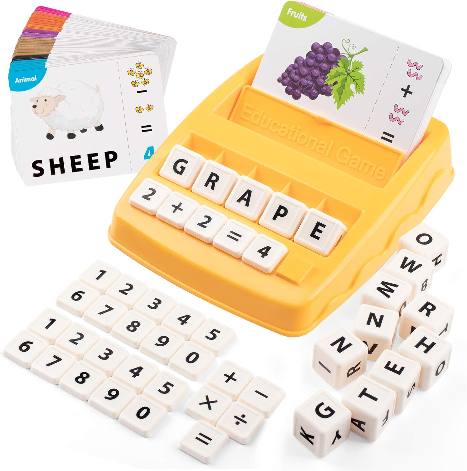Amazon Com Vanmor 2 In 1 Matching Letter Number Game For Kids Preschool Sight Words Spelling Game With Alphabets Number Math Flash Cards For Prek Kindergarten Addition Subtraction Multiplication Division Toys