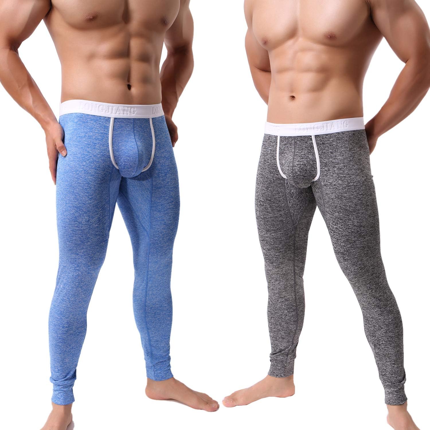 KAMUON Men’s Low Rise Pouch Underwear Pants Long Johns Thermal Bottoms