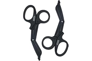 Madison Supply Medical Scissors, EMT and Trauma Shears - 7.5-Inch Bandage Scissors, Stainless Steel Medical Shears - Fluoride-Coated Blades for First Responders, Nurses, and Doctors (2 Pack, Black)