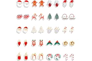 DCFYWL731 Christmas Earrings for Women Xmas Holiday Dangle Earring Christmas Tree Snowflake Bell Reindeer Stud Earrings Jewelry Costume Outfit Accessories