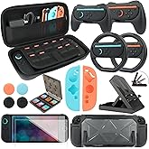 RTop Switch 2 Accessories Kit for Nintendo Switch 2 (2025),Family Bundle Accessories Kit with Carrying Case& Screen Protector,Joy Con Grips and Steering Wheels,Case Cover,Stand and More (16 in 1)