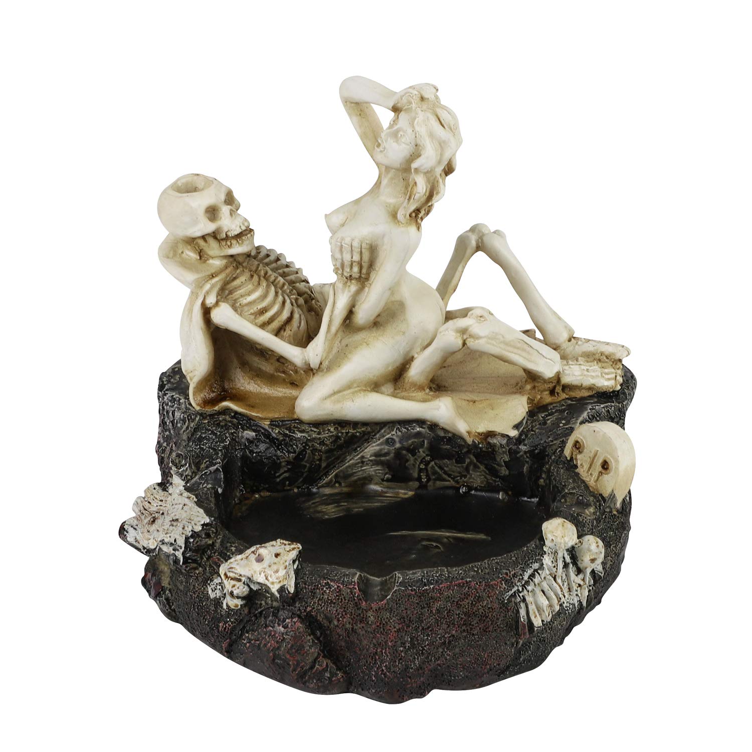 Halloween Ashtray Resin Human Skull Ashtray Skeleton Ashtray Halloween Ornaments Home Halloween Skull Decorations Decor Decorative Skull Ornaments Skeleton Figurine for Scary Halloween Decorations