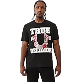 True Religion Men's Applique Terry Tee – Short Sleeve Crewneck Casual T-Shirt