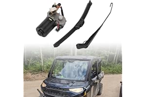 SMOTRCC UTV 12V Electric Windshield Wiper Motor Kit with 16" Blade & 13.8" Wiper arm，Compatible with Polaris Ranger RZR 570/900/1000, Compatible with Can-Am Defender, Maverick X3