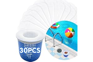 YOLAAH 30PCS Pool Skimmer Filter Socks for Above Ground and Inground, Pool Skimmer Basket Nets, Ultra Fine Mesh Screen Socks for Pool Skimmer Basket