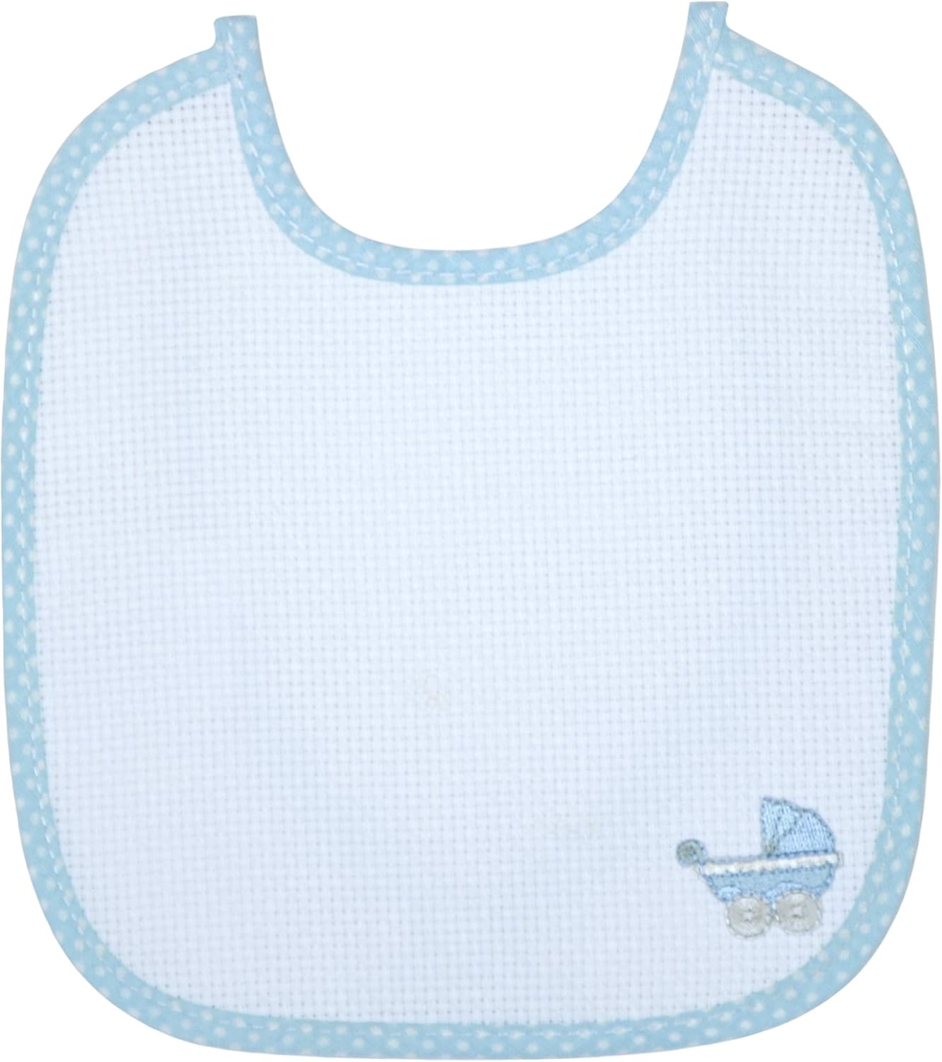Three Aida Cross Stitch Bibs with Double Flap 100 Cotton Sky Blue