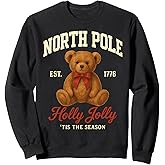 Cute North Pole Teddy Bear College Athletic Style Sweater Sweatshirt