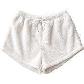 SweatyRocks Women's Casual Fuzzy Pajama Shorts Fleece Lounge Short Pants