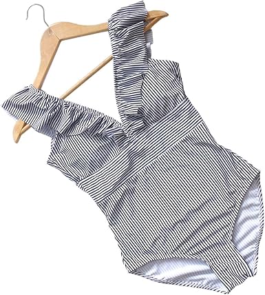 retro striped swimsuit