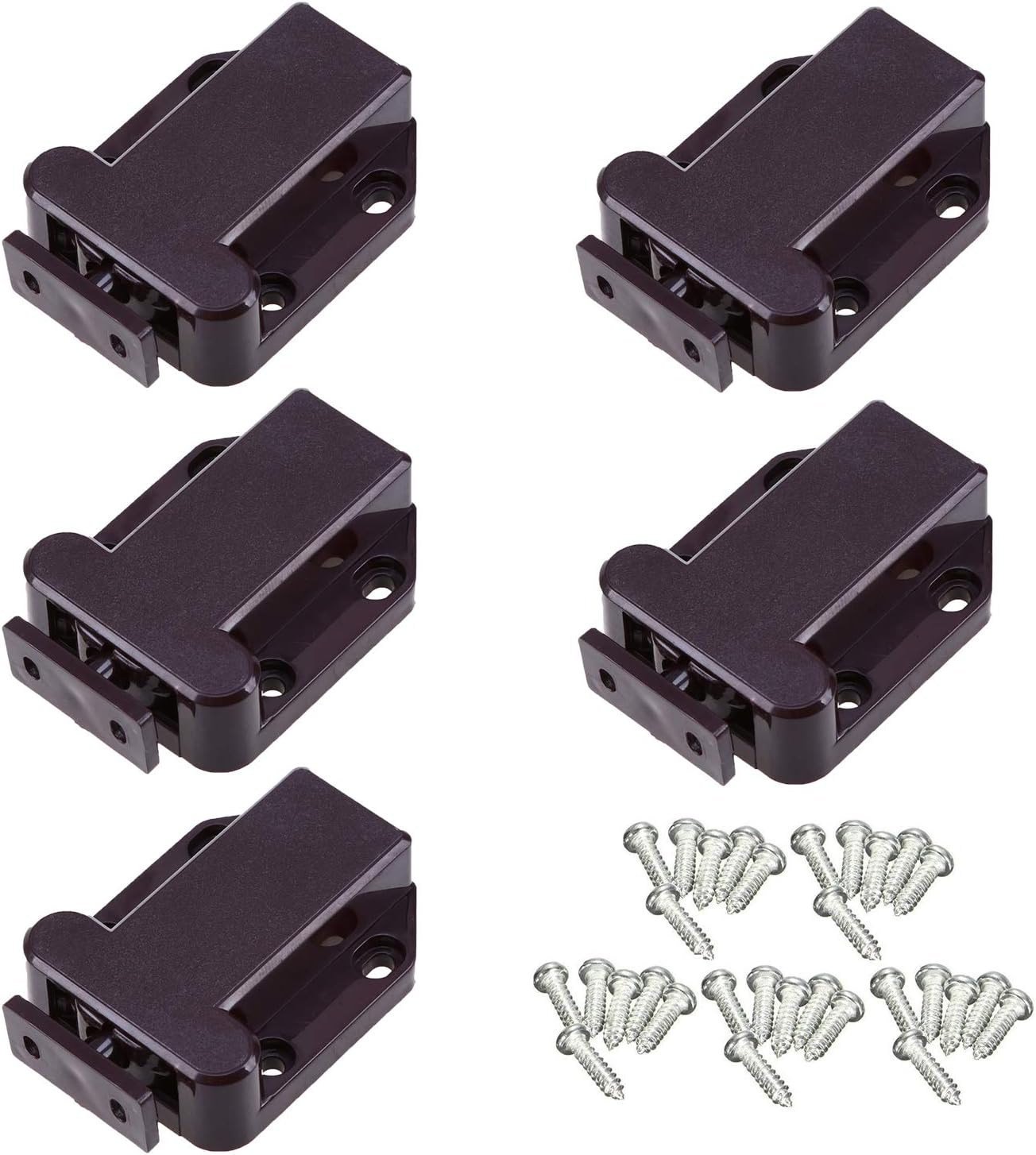 AchNau 5 Pack Cabinet Latches Safe Push Latch Non-Magnetic 17.6 lbs Retaining Force for Drawer Cabinet Without Handle