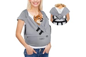 Petskd Dog Carrier Sling for Small Pet 7-15 LBS, Hands Free Front Facing Cat Sling Chest Carrier with Bottom Mat and Adjustable Strap for Pets Anti-Anxiety, Walk, Vet
