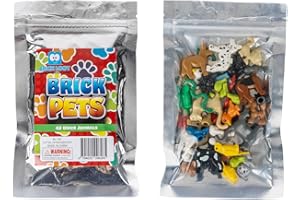 BRICK LOOT BrickLoot 42 Friends Animal Pet Pack -Toy Building Block Lego Minifigures Accessories - 100% Compatible w Major Brands - (Dogs, Cats, Fish, Snakes, Rabbits, Birds, Frogs, Spiders, Owls, Mice, & More)