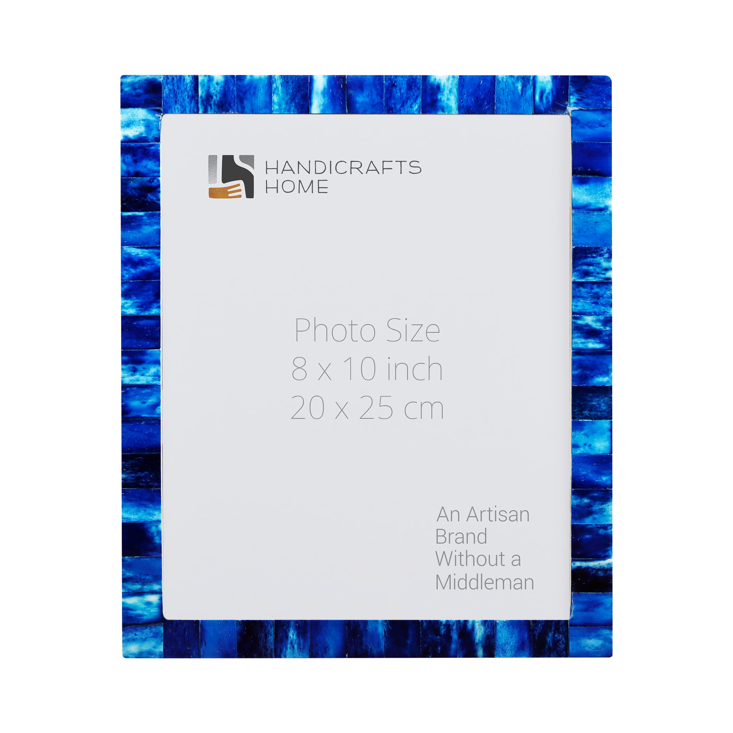 Handicrafts Home 8x10 Picture Frames - Vintage Style Wall Hanging & Desk Decor – Farmhouse Photo Frames Ideal for Living Room Office & Home Decor Picture Frame for Family Pictures & Wall Decor, Blue