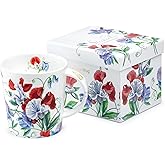 Grace Teaware Gift Boxed 16-Ounce Single Bone China Coffee Cup/Tea Mug (Sweet Pea)