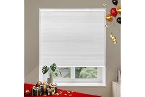 Allesin Cellular Shades Cordless Blackout Honeycomb Blinds for Indoor Windows, Thermal Insulated Window Shades Noise Reduction, Easy to Install, Perfect for Bedroom/Living Room, White 34" W x 64" H