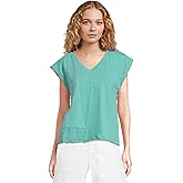Mod-O-Doc Women's Cap Dolman Sleeve Mix Media Top