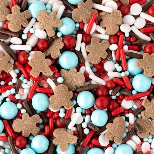 SWEETS INDEED SPRINKLES, GINGERBREAD EDIBLE SPRINKLE MIX, PERFECT FOR CAKE DECORATIONS, BAKING, ICE CREAM, COOKIES, CUPCAKE TOPPER 4 OUNCES
