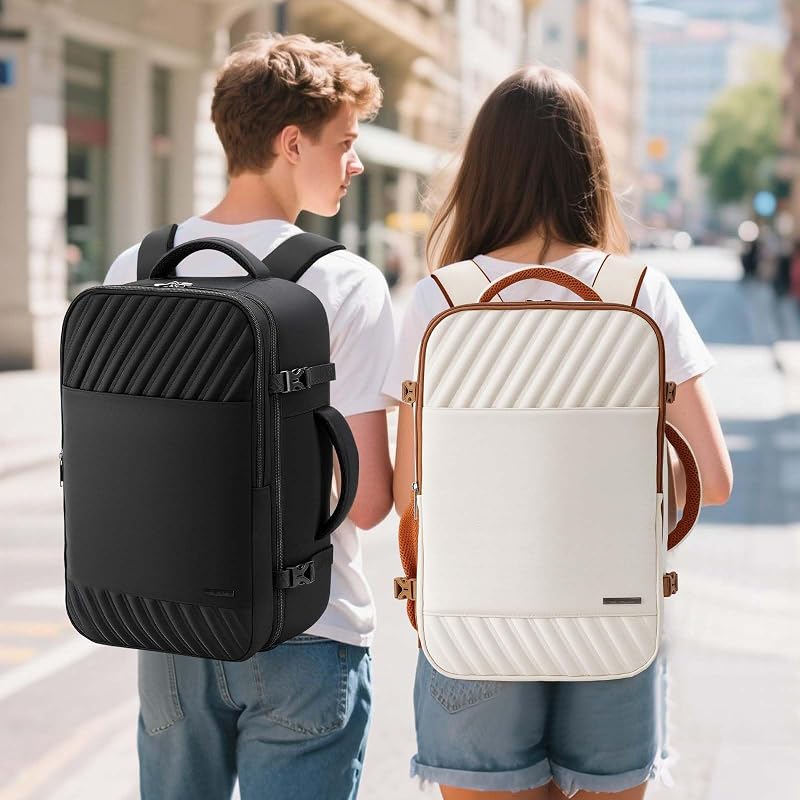 Sac a Dos Voyage Cabine Avion, 20L Sac 40x20x25 Ryanair Bagages Cabine Airbag Travel pour Easyjet Vueling Wizz Air, Sac à Dos Femme Homme pour Travail, Voyage, Weekend-Noir