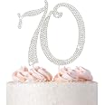 Gold 70 70 Cake Topper - Premium Gold Metal - 70 And Fabulous 70th Birthday Party Sparkly Rhinestone Decoration-760939
