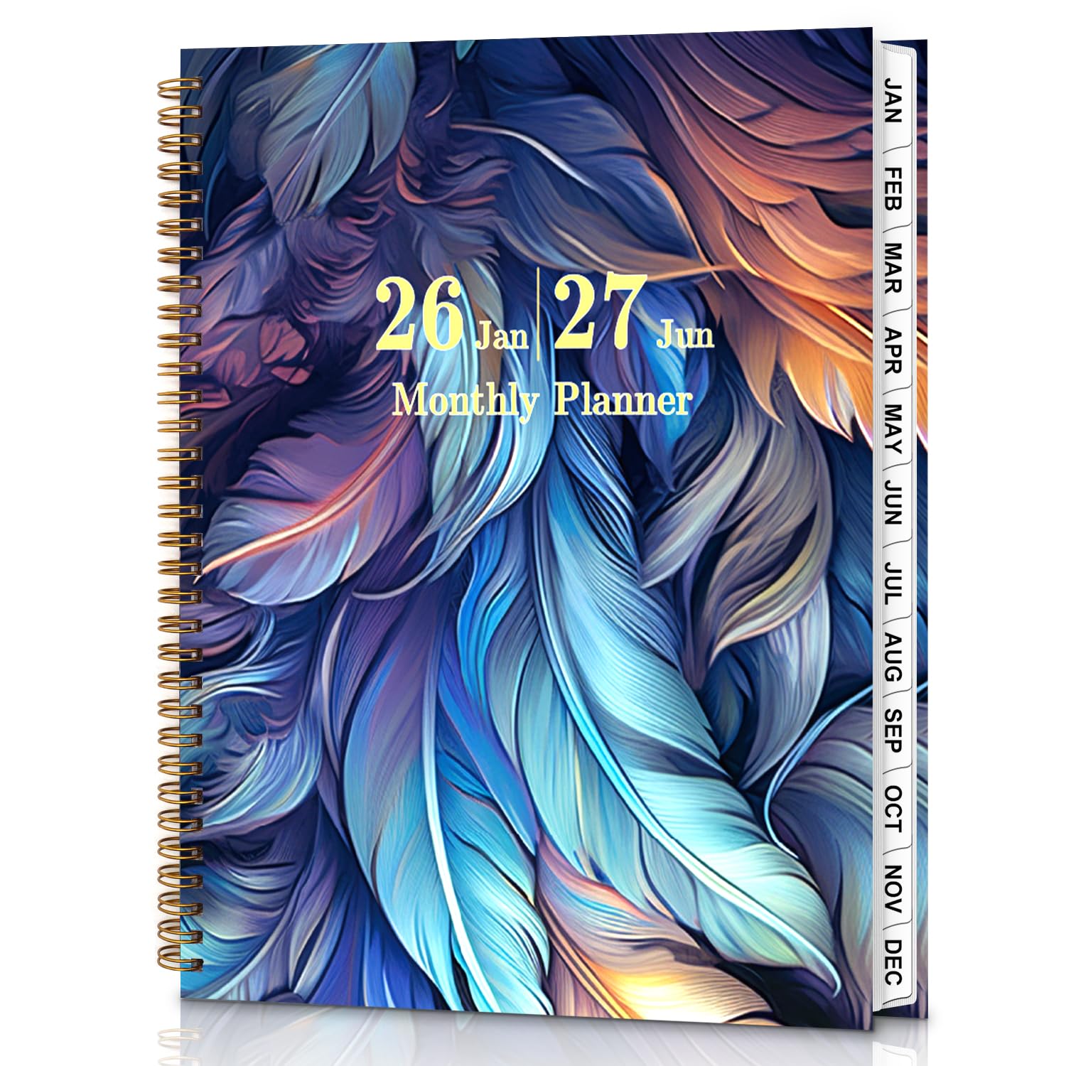 Photo 1 of 2026 Monthly Planner - 18 Month Planner 2026-2027 Jan. 2026 - Jun. 2027 Academic Planners 9" x 11", Large Monthly Planners with Double-Sided Pocket, Spiral Bound 18-Month for Women, Men