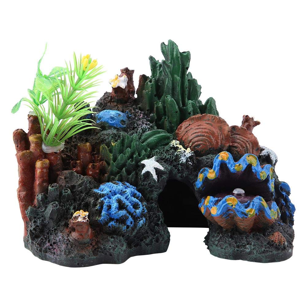 Zerodis Colorful Artificial Sea Coral Reef Ornament Resin Cave Decor Aquatic Miniatures Landscape for Fish Tank Aquarium Decors