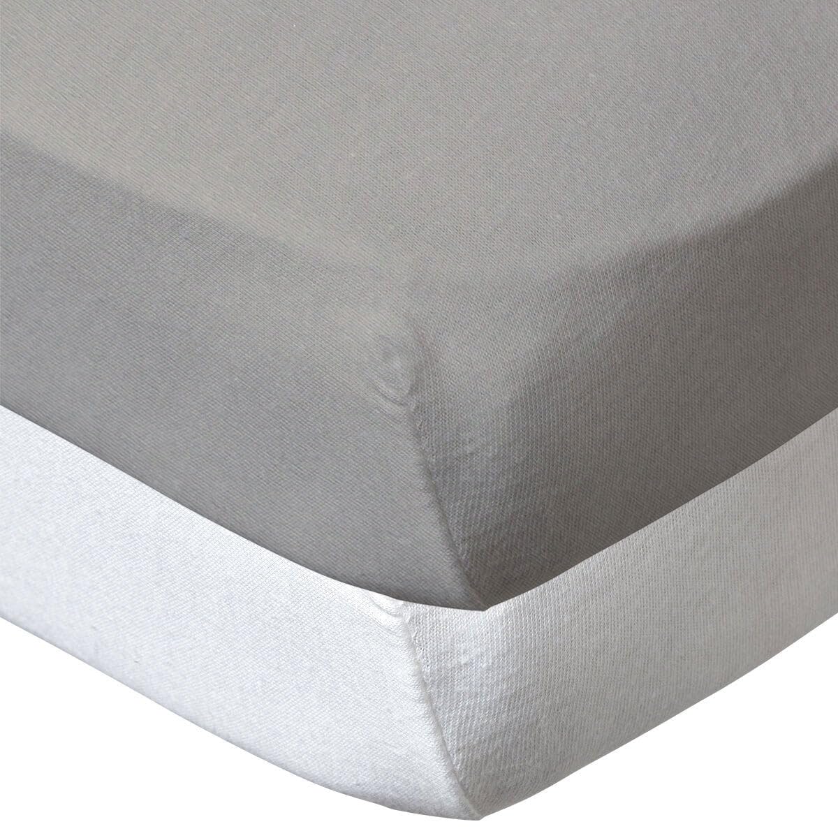 BabyCalin Set of 2 Fitted Sheets White/Taupe 60 x 120 cm