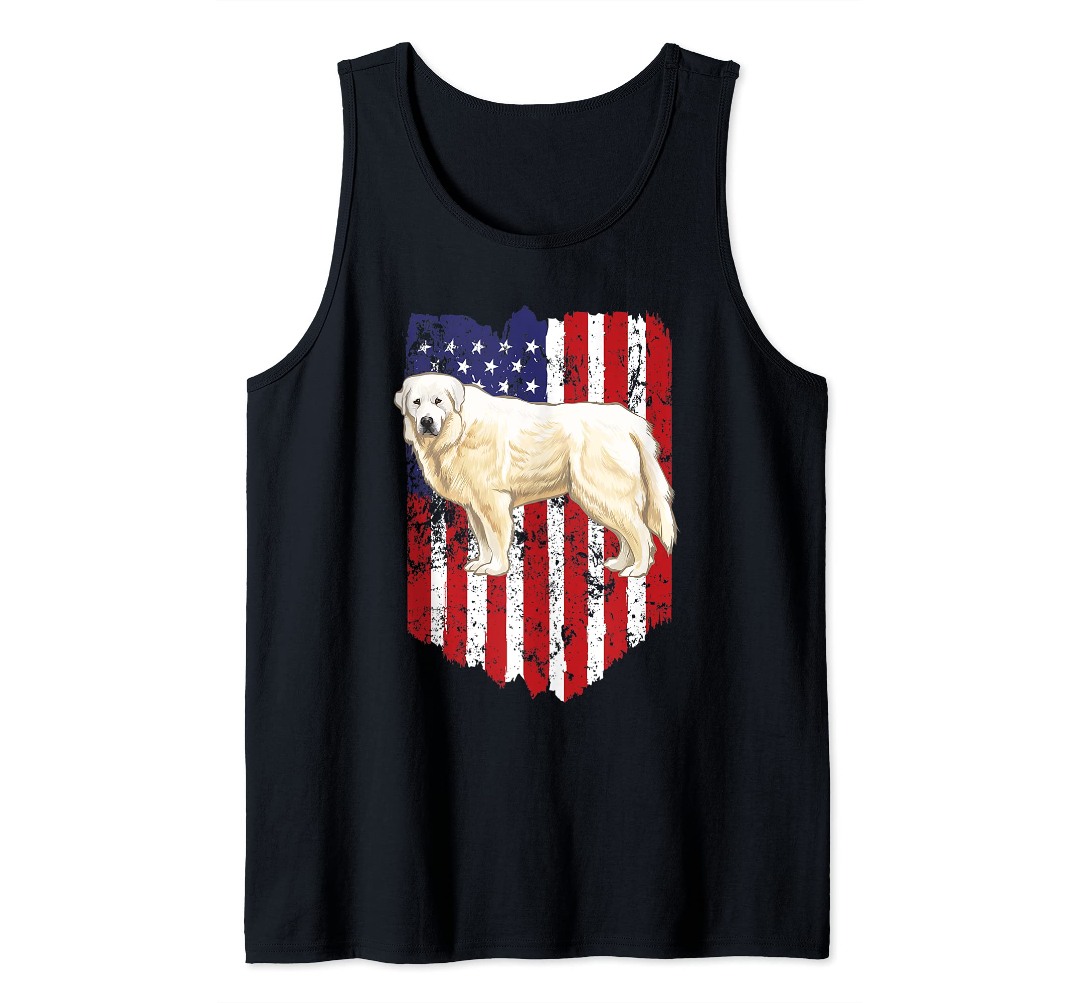 American Flag Great Pyrenee 4th Of July USA Tank Top