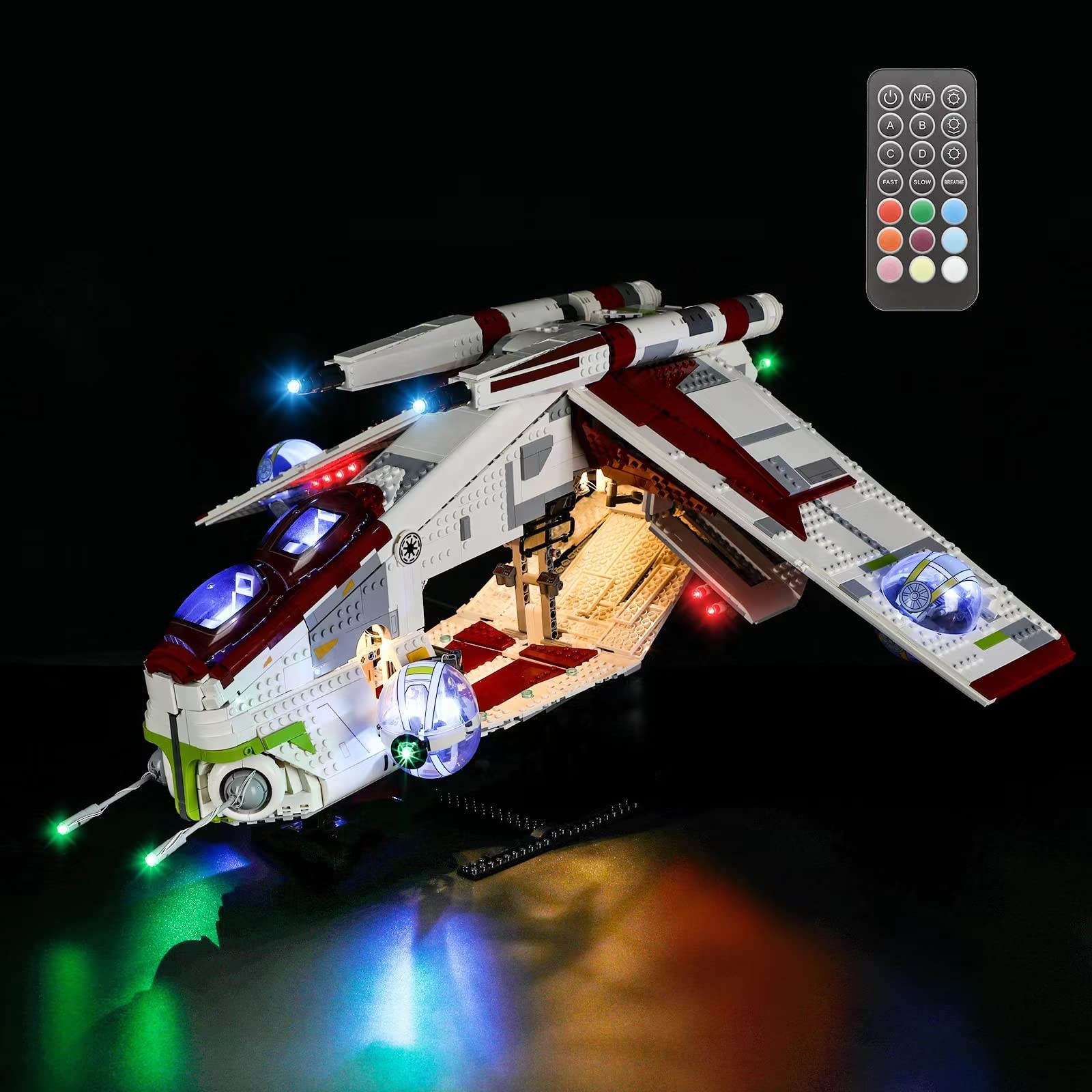 GEAMENT LED Light Kit (Remote Control) Compatible with LEGO Republic Gunship - Lighting Set for Star Wars 75309 (Building Set Not Included)