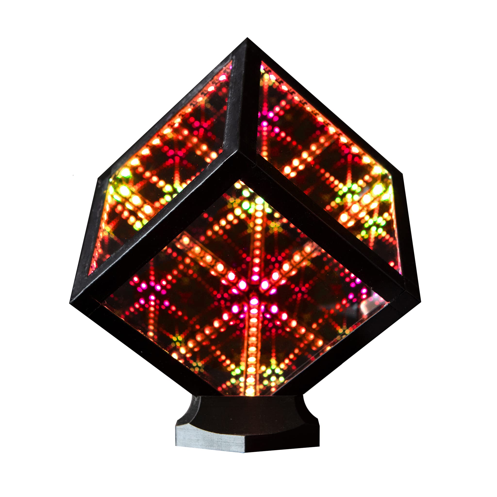 The Hyperspace Lighting Company HyperCube Nano Infinity Cube LED Light with Stand, 5.5 Inch Sound Reactive Portable Desk Lamp, App Enabled RGB, Multicolor Decorative Mirror with Night Light — image 1
