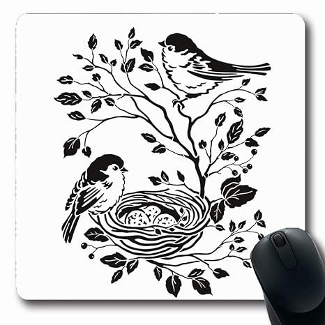 Amazoncom Ahawoso Mousepads For Computers Leaves Drawing